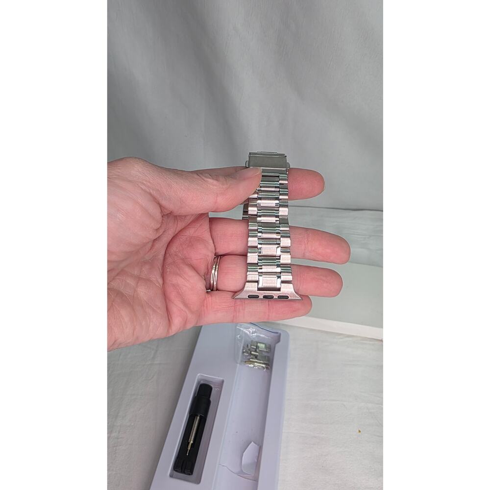Stainless Steel Band for Apple Watch Ultra 49mm 46 45 44 42mm Silver Business - Picture 6 of 7